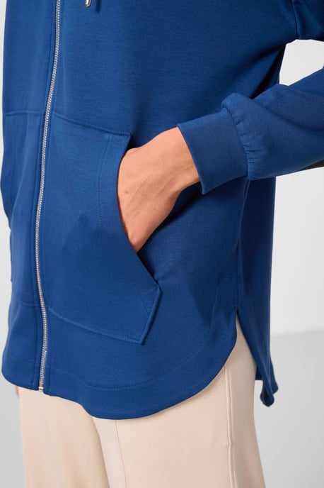 Overgevoerde Hoodie Langarm Zip Tuniek Top - Image 3