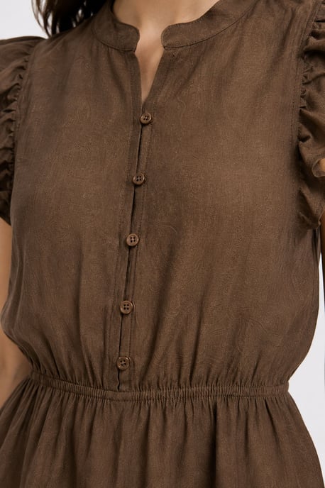 Texturerad Jacquard Peplum Blus - Image 2
