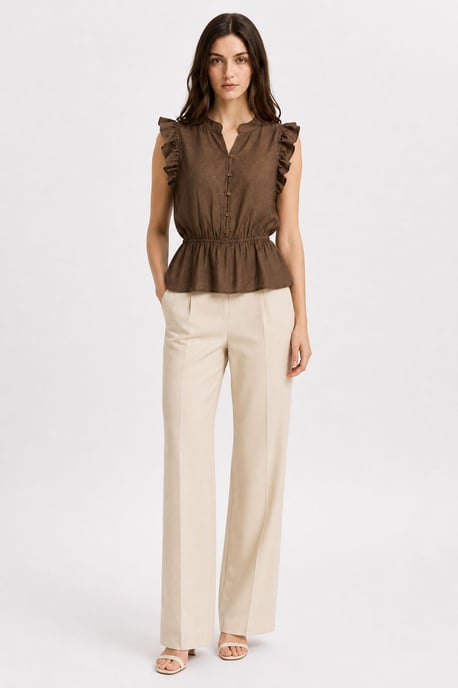 Texturerad Jacquard Peplum Blus - Image 3
