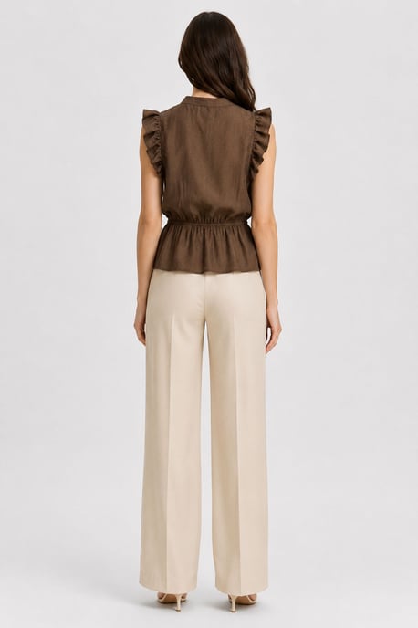 Texturerad Jacquard Peplum Blus - Image 4
