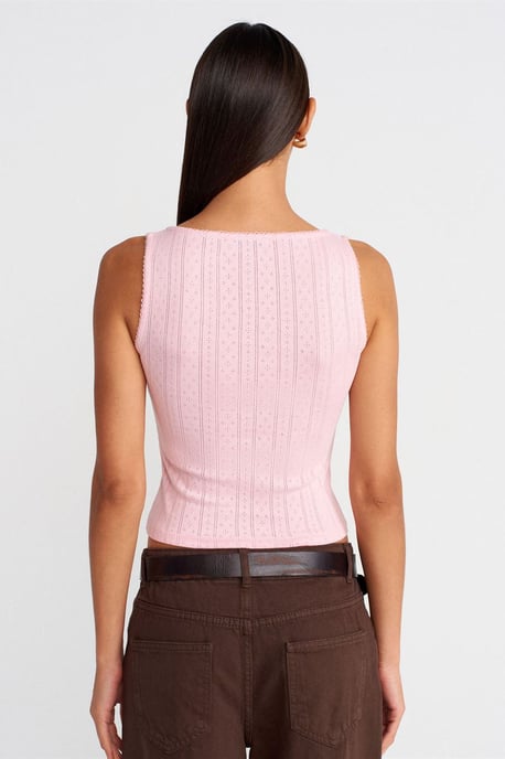 Slim Fit Ribbad Bomullstopp med Fyrkantig Halsringning - Image 2