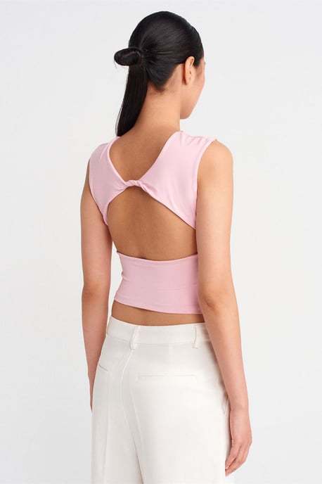 Dames Slim-fit Cut-out Crop Blouse - Image 2