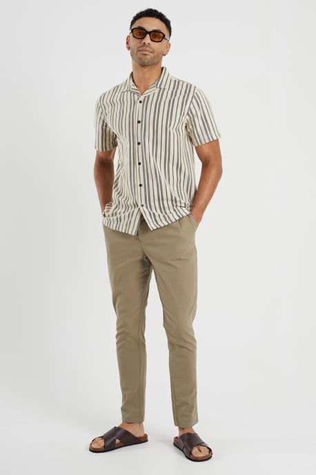 Ecru Striped Woven Shirt - Image 2
