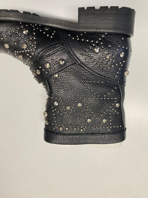 Jimmy Choo Youth Studded Biker Boots in Black Leather - Image 4