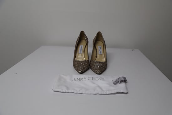 Jimmy Choo Romy Pumps in Gold Glitter Tulle - Image 2