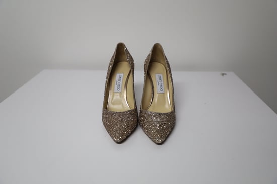 Jimmy Choo Romy Pumps in Gold Glitter Tulle - Image 3
