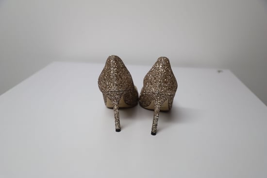 Jimmy Choo Romy Pumps in Gold Glitter Tulle - Image 5