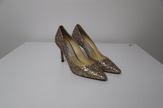 Jimmy Choo Romy Pumps in Gold Glitter Tulle - Image 6