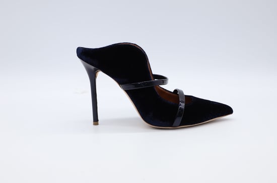 Malone Souliers Maureen muiltjes van 100 mm in marineblauw leer - Image 2