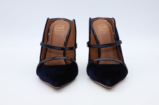 Malone Souliers Maureen muiltjes van 100 mm in marineblauw leer - Image 4