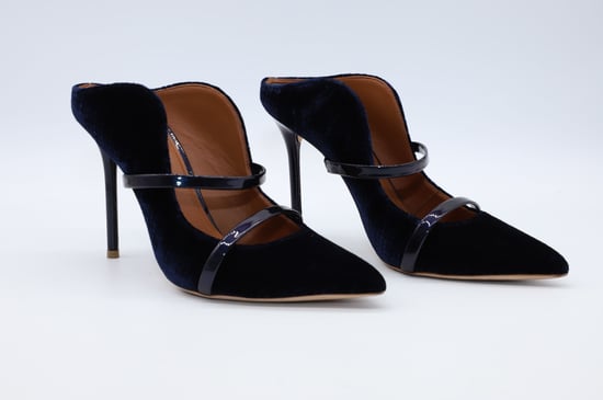 Malone Souliers Maureen muiltjes van 100 mm in marineblauw leer - Image 6