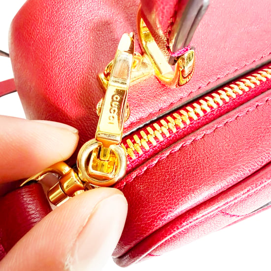 Gucci Small Blondie Top Handle Bag in Burgundy Calf Leather - Image 3