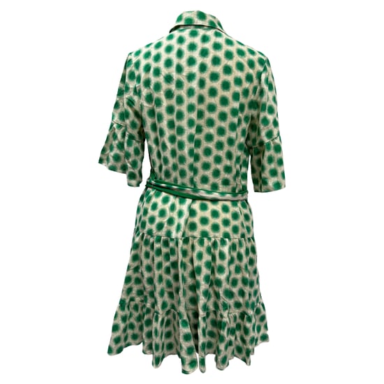 Diane von Furstenberg Beata Samlad Mönstrad Mini Skjortklänning i Grön Bomull - Image 3