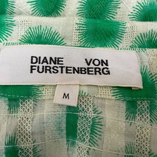 Diane von Furstenberg Beata Samlad Mönstrad Mini Skjortklänning i Grön Bomull - Image 4
