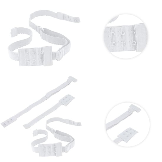 Women Adjustable Lace Bra Straps & Backless Bra Extension, White - Image 1