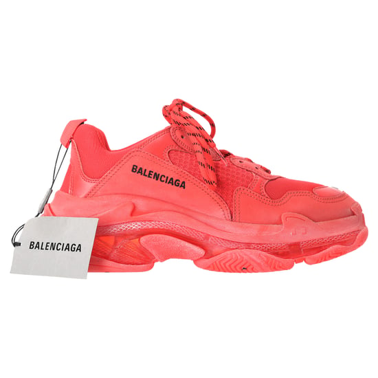 Balenciaga Triple S Clear Sole Sneakers in Red Polyester - Image 1