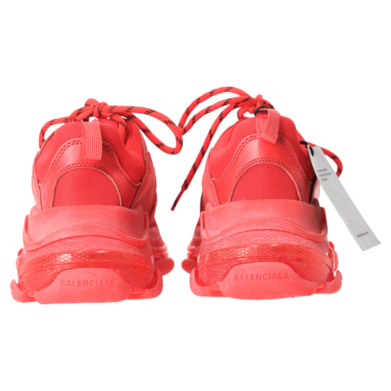 Balenciaga Triple S Clear Sole Sneakers in Red Polyester - Image 3