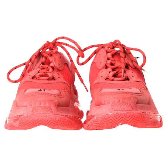 Balenciaga Triple S Clear Sole Sneakers in Red Polyester - Image 4