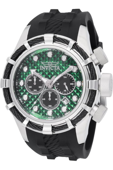 Invicta Bolt 49165 Herenhorloge - Quartz Uurwerk - Roestvrij Staal met Groene Wijzerplaat - 50 mm - Image 1