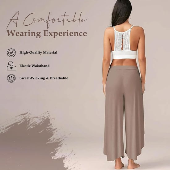 Women's Spandex Harem Yoga Pants Breathable Lounge Trousers, Brown - Image 2