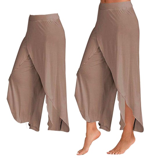Women's Spandex Harem Yoga Pants Breathable Lounge Trousers, Brown - Image 4