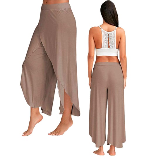 Women's Spandex Harem Yoga Pants Breathable Lounge Trousers, Brown - Image 5
