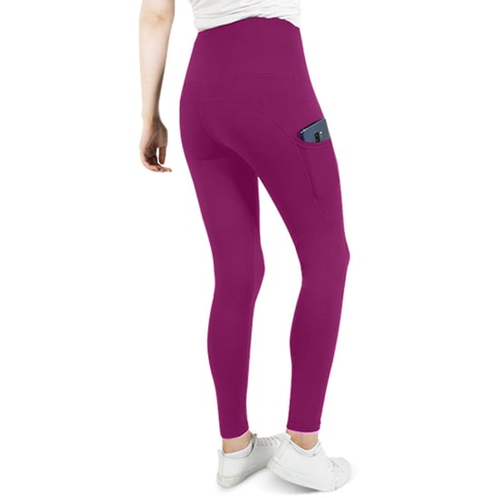 Women's Yoga Pants with Pockets Tummy Control Gym Leggings, Pink - Image 5