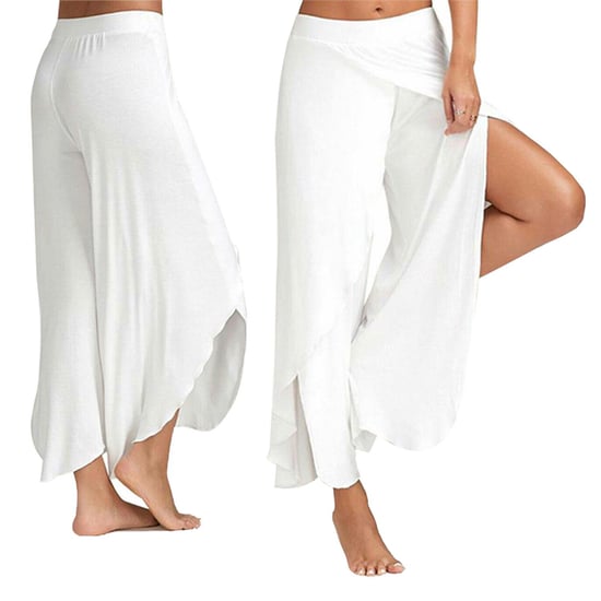 Women's Spandex Harem Yoga Pants Breathable Lounge Trousers, White - Image 1