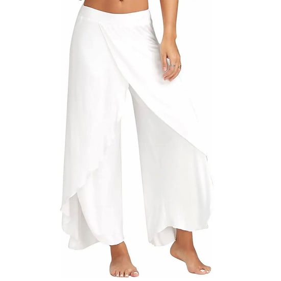 Women's Spandex Harem Yoga Pants Breathable Lounge Trousers, White - Image 4