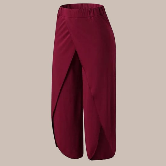 Women's Spandex Harem Yoga Pants Breathable Lounge Trousers, Wine Red - Image 4