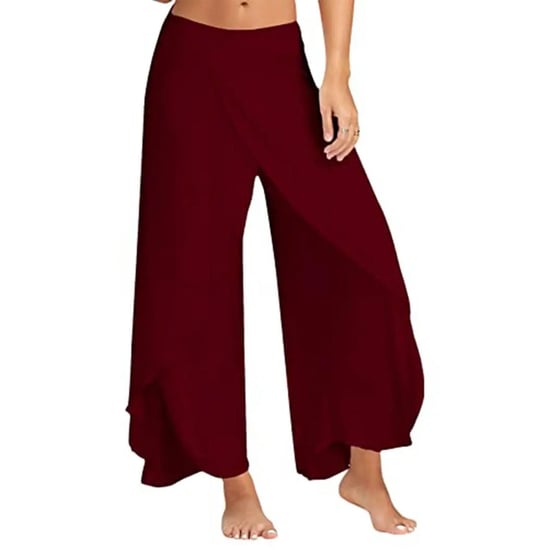 Women's Spandex Harem Yoga Pants Breathable Lounge Trousers, Wine Red - Image 5