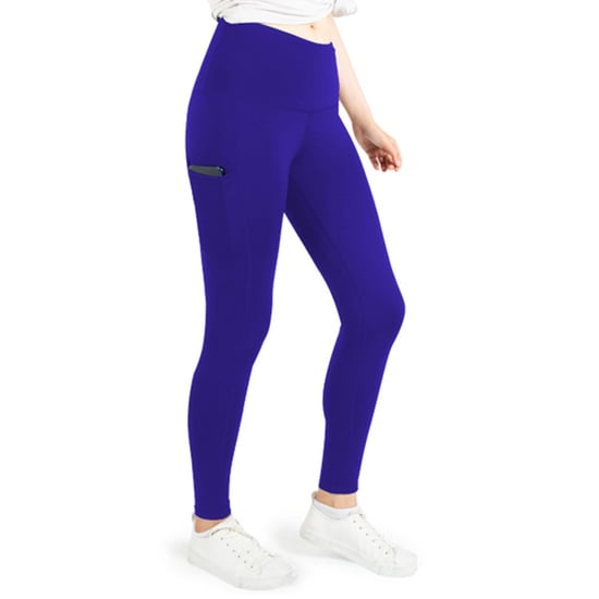 Women's Yoga Pants with Pockets Tummy Control Gym Leggings, Blue - Image 3