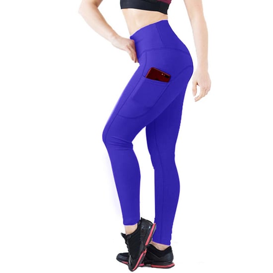 Women's Yoga Pants with Pockets Tummy Control Gym Leggings, Blue - Image 6