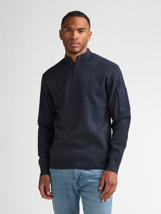 Petrol Industries - Heren Gebreide half-zip sweater stonefield - Blauw - Image 3