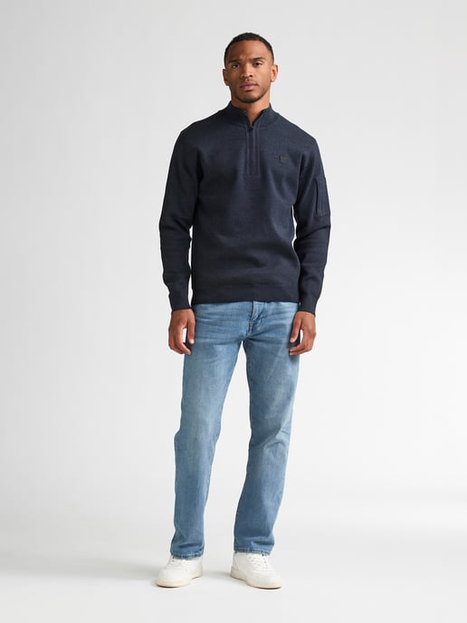 Petrol Industries - Heren Gebreide half-zip sweater stonefield - Blauw - Image 5