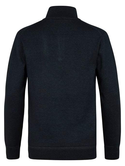 Petrol Industries - Heren Gebreide trui met halfzip steelford - Zwart - Image 2