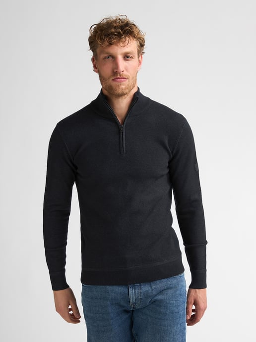 Petrol Industries - Heren Gebreide trui met halfzip steelford - Zwart - Image 3
