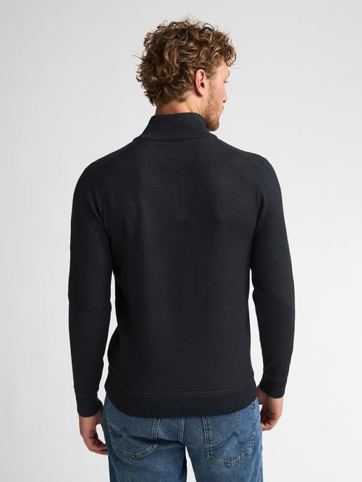 Petrol Industries - Heren Gebreide trui met halfzip steelford - Zwart - Image 4