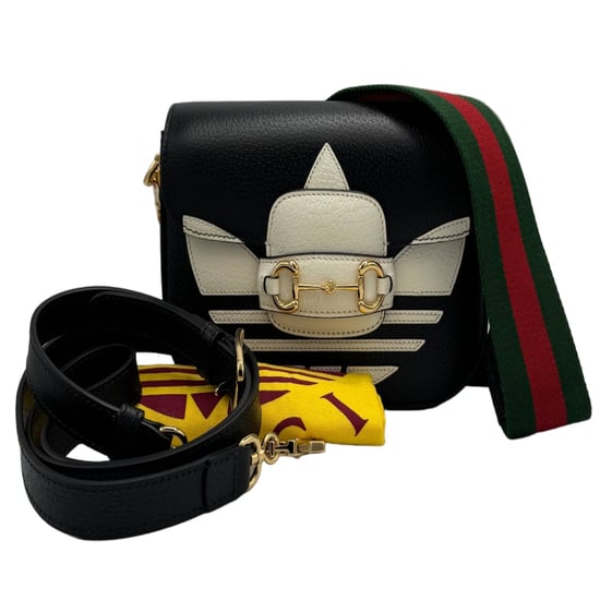 Gucci x Adidas Black Horsebit 1955 Shoulder Bag - Image 3