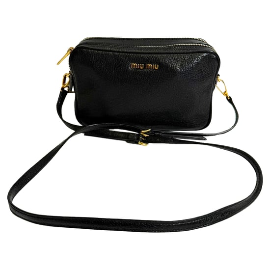 Miu Miu Madras Crossbody Bag in Black Goatskin Leather - Image 1