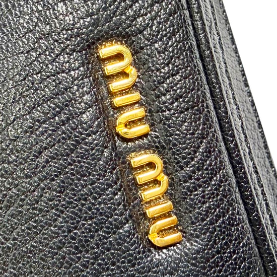 Miu Miu Madras Crossbody Bag in Black Goatskin Leather - Image 6