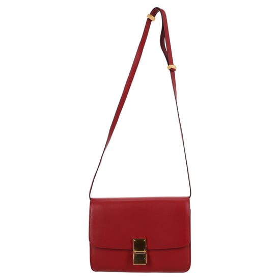 Celine Medium Classic Box Shoulder Bag in Burgundy Calf Leather - Image 1