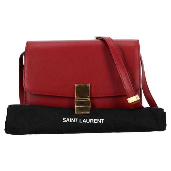 Celine Medium Classic Box Shoulder Bag in Burgundy Calf Leather - Image 5
