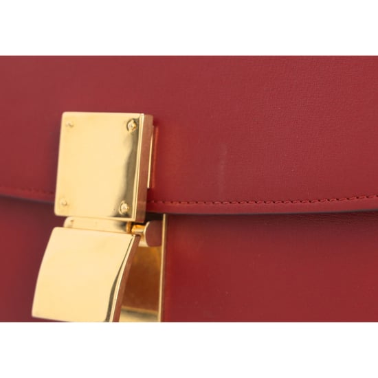 Celine Medium Classic Box Shoulder Bag in Burgundy Calf Leather - Image 6