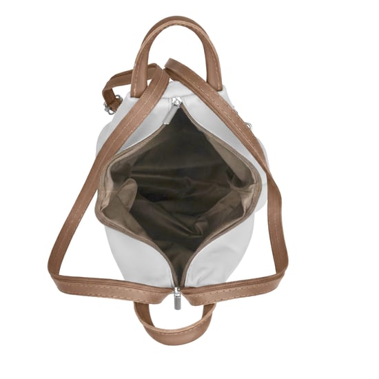 Women’s Italian Leather Convertible Backpack Vera Pelle Anti-Theft Rucksack in White - Image 6