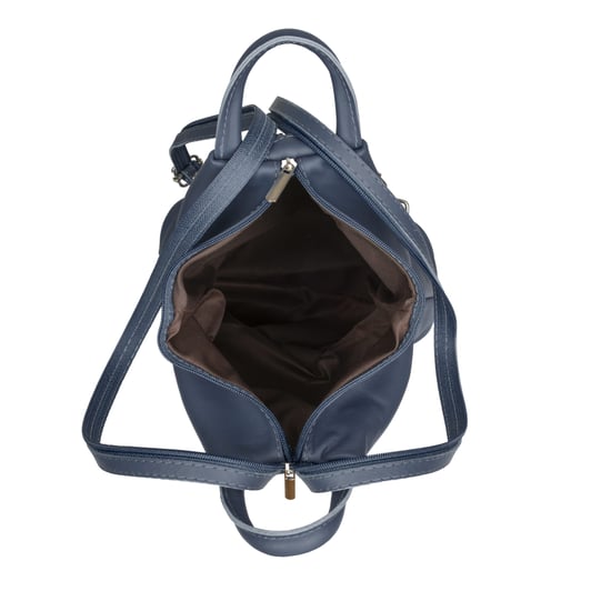 Women’s Italian Leather Convertible Backpack Vera Pelle Anti-Theft Rucksack in Navy - Image 6