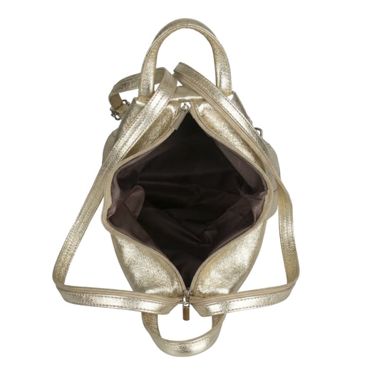 Women’s Italian Leather Convertible Backpack Vera Pelle Anti-Theft Rucksack in Gold - Image 6