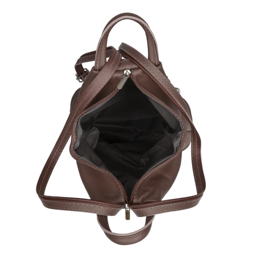 Women’s Italian Leather Convertible Backpack Vera Pelle Anti-Theft Rucksack in Dark Brown - Image 6