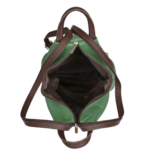 Women’s Italian Leather Convertible Backpack Vera Pelle Anti-Theft Rucksack in Green - Image 5