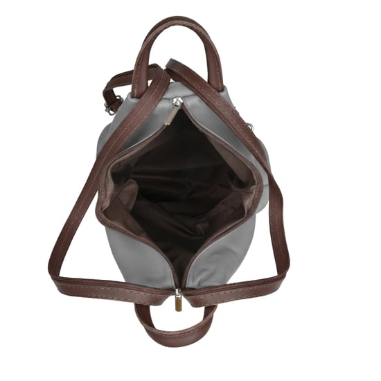 Women’s Italian Leather Convertible Backpack Vera Pelle Anti-Theft Rucksack in Grey - Image 6